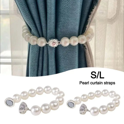 Magnetic Curtain Tieback Simple Pearl Curtain Rope Holder Hooks DIY Fashion Holdback Kids Room Decoration Accessories