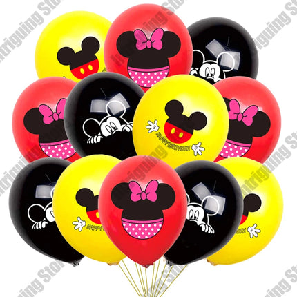 10/20pcs Mickey Mouse 12 Inch Latex Balloons Red Black Yellow Balloons Decorations Kit for Birthday Baby Shower Party Supplies