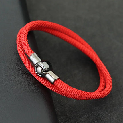 2024 Fashion Men Rope Bracelet Black Magnet Buckle Double Layer Cord Nautical Braslet Pulseras Para Hombre Gift For Him Handmade