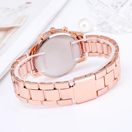 Luxury Quartz Watch Women Business Fashion Casual Round Rhinestone Silver Stainless Steel Strap Wristwatch Relogio Feminino