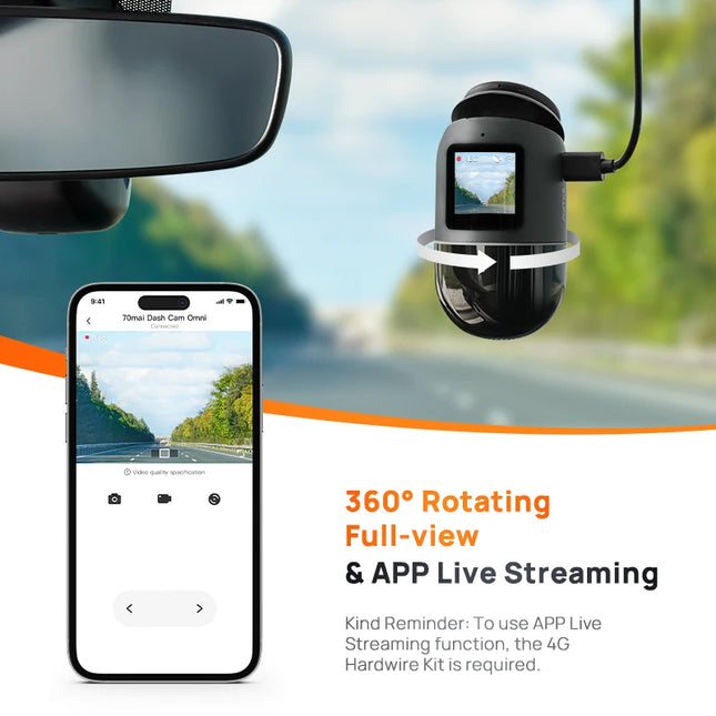 70mai Dash Cam Omni X200 360° Full View Built-in GPS ADAS 70mai Car DVR X200 Camera 24H Parking Monitor eMMC Storage AI Motion