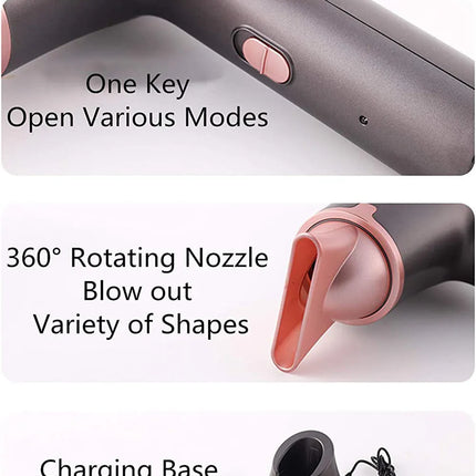 Cordless Hair Dryers Rechargeable Portable Travel Hairdryer Wireless Blowers Salon Styling Tool 5000mAh 300W Hot and Cool Air