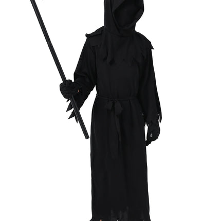 Child Creepy Red Eyes Fade In And Out Phantom Grim Reaper Glow In The Dark Costume Suit Cosplay Kids Halloween Carnival Party