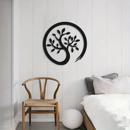 Outdoor Metal Decoration Tree Of Life Black Metal Wall Art Garden Patio Wall Hanging Iron Art Wall decoration Wall Sticker