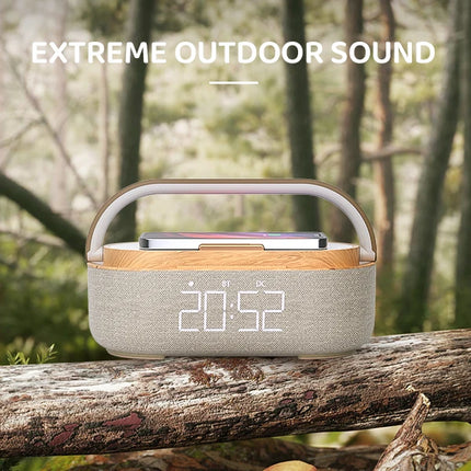 COSLUR S29 Bluetooth Speaker 2500Mah Battery Supports 15W Wireless Charging Digital Clock Display Night Light Alarm Clock