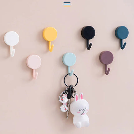 10PCS Self Adhesive Wall Hook Strong Without Drilling Coat Bag Bathroom Door Kitchen Towel Hanger Hooks Home Storage Accessories