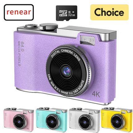 4K HD Digital 64MP Camera Autofocus Photography Video Camcorder 2.4 inch Screen for Portable Kid Adult Beginners Vlogging Camera