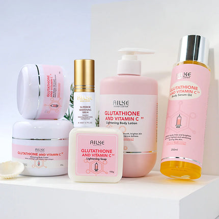 AILKE Brightening Skin Care Set, With Vitamin C, Glutathione, Deep Moisturizing, Smooth Soft Skin, Improve Skin Radiance