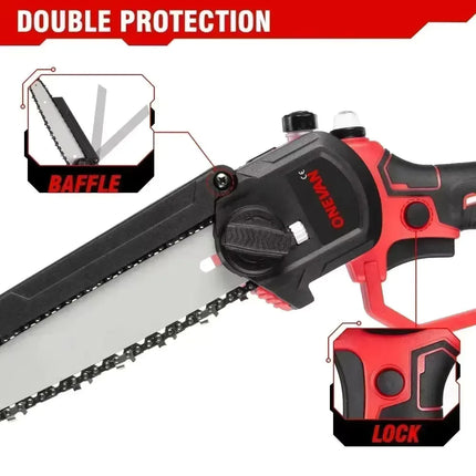 ONEVAN Brushless 8 Inch Electric Saw Automatic Oiler Handheld Garden Pruning Chainsaw Woodworking Tool for Makita 18V Battery