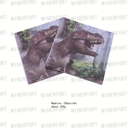 New Jurassic World Theme Party Disposable Tableware Jurassic World Dino Birthday Party Decorations Jungle Party Supplies Toys