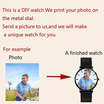 Personal Photo Print Watch Customized Logo Watches DIY Picture Clock Personality Image Wristwatch for Lovers Gift For Festival