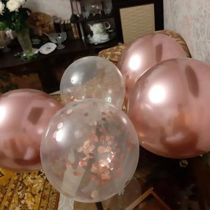 25pcs Rose Gold Mixed Balloons 21st 12th Birthday Party Decorations 21 12 Years Old Girl Woman Birthday Decor