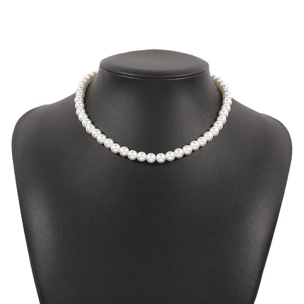 2023 Trend Wedding Party Jewelry Big Pearl Choker Necklace For Women Elegant White Imitation Pearl Necklaces X0172