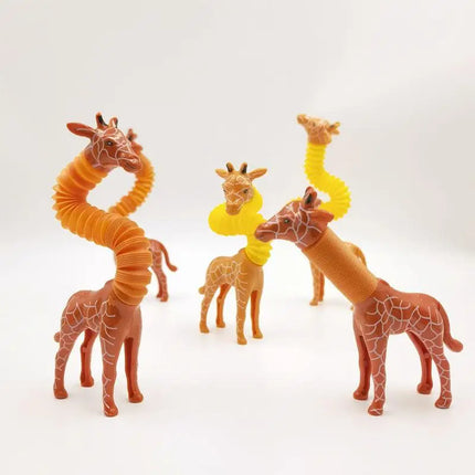 1Pc Stretch Pop Tube Giraffe Toy, Sensory Fidget Toy For Kids, Cute Giraffe Stress Relief Squeeze Decompress Toy