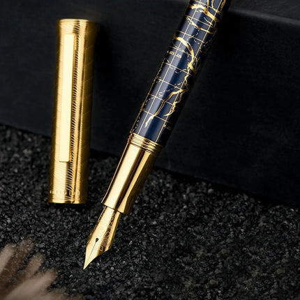 hongdian 1868 fountain pen High end exquisite retro huanghe river series writing ink pens school office supply gift pen 35# nib