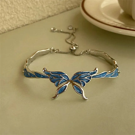 Fashion Dreamy Fantasy Blue Butterfly Bracelet Female Exquisite Bracelet 2023 New Fairy Temperament Versatile Hand Jewelry Gifts