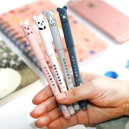 Gel Pen Set Erasable Gel 0.5mm Blue Black Bullet Writing Smooth School Writing Tools Office Supplies Kawaii Stationery