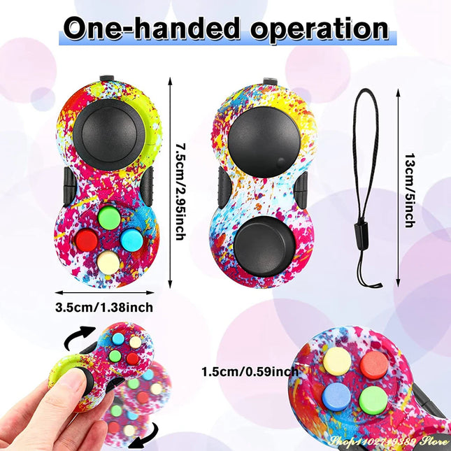 4Pcs Fidget Pad Sensory Toys Controller Stress Reducer Game Pad Mini Handheld Fidget Clicker For Adult Anxiety Stress Relief