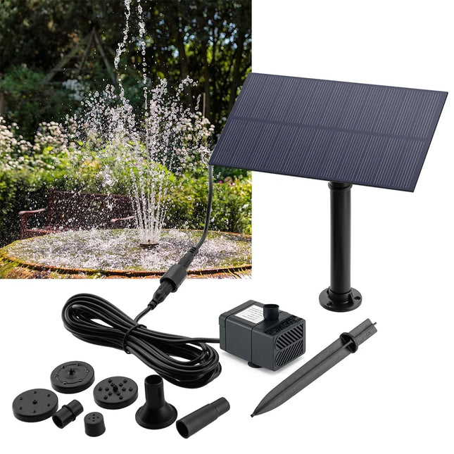 5W 5V Water Fountain Garden Decoration with Stake Solar Power Panel Water Pump Watering System Energy Saving Kits for Fish Tank