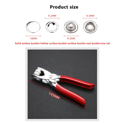 Plier Tool+50 Set Metal Sewing Buttons Hollow Solid Five-claw Buckle Metal Snap Buttons For Installing Clothes DIY Craft