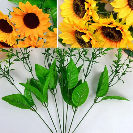 5/7/22 Heads Elegant Artificial Sunflower Silk Flowers Home Wedding Party Decor Artificial Flower Bouquet Decoration Flowers