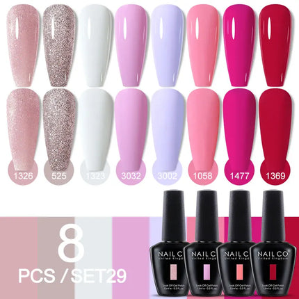 NAILCO Nail Gel Polish 8PCS Set Neon Nail Art Spring Summer Semi Permanent Varnish Kit For Manicure Hybrid Soak Off UV LED Gel