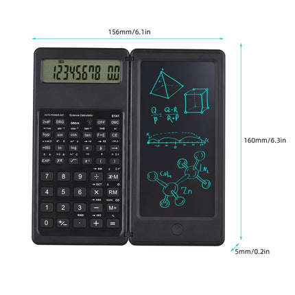 Foldable Scientific Calculator 10-Digit Digital Large Display with an Erasable Writing Tablet Digital Drawing Pad Math Calculato