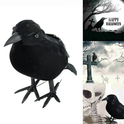 1-12PCS Simulation Halloween Crows Animal Model Halloween Crows and Ravens Decor for Halloween Party Home Decoration Supplies