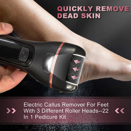 NEW Rechargeable Electric Foot File Callus Remover Machine Pedicure Device Foot Care Tools Feet For Heels Remove Dead Skin black