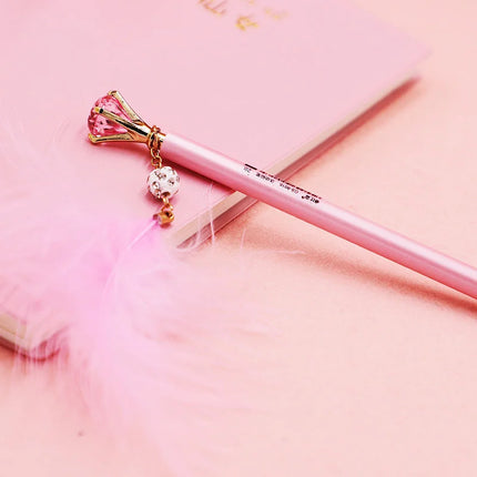 4 Piece Lytwtw's Cute Press Mechanical Pencil Feather Diamond School Office Supply Student Stationery Kid Automatic Pencil