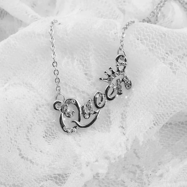 New Fashion Luxury Gold-Color Queen Crown Chain Necklace Zircon Crystal  Women  Jewelry Birthday Present Gifts