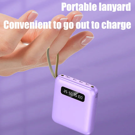 Xiaomi Mini Power Bank Fast Charge 30000mAh Large Capacity Portable PowerBank 4 in1 Cable For iPhone Samsung HUAWEI 2024 NEW