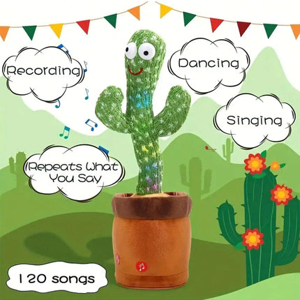 1pc-Dancing Talking Cactus Toys For Baby Boys And Girls, Singing Mimicking Recording Repeating What You Say Sunny Cactus Up Plus