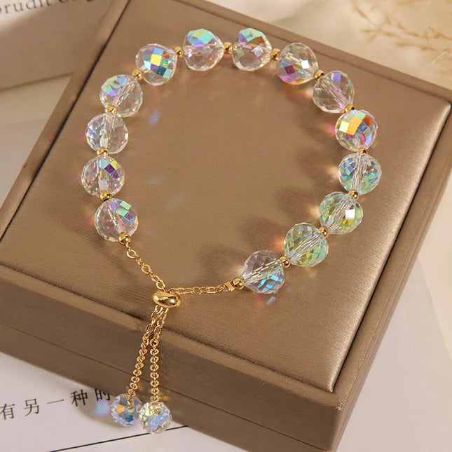 CARLIDANA Fashion Colorful Artificial Austria Crystal Bracelet New Shiny Stone Beads Rope Chain Strand Bracelets for Women Party