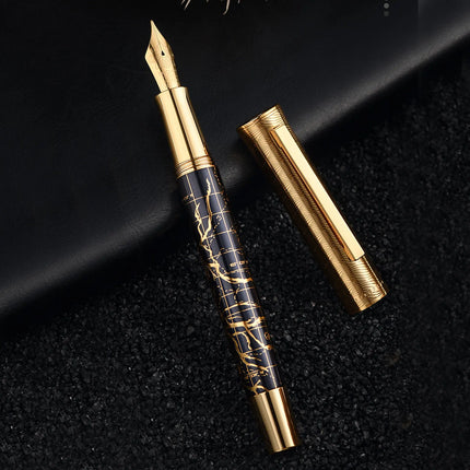 High-end hongdian 1868 fountain pen exquisite retro huanghe river series ink pens EF F nib school office supply gift pen 35# nib