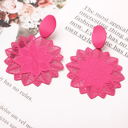 Rose Red Flower Bear Butterfly Drop Earrings - Trendy Women's Fashion Jewelry