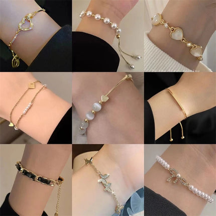 Personalized Light Luxury Women's Adjustable Zircon Bracelet Simple and Premium Feel Versatile Fashion Bracelet Jewelry Gift