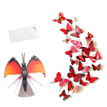 12pcs/set 3D Butterfly Wall Sticker Home Decoration Colorful Butterflies On Wall Magnet Fridge Stickers Living Room Wall Decals