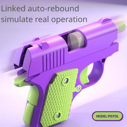 3D Printed Model Gravity Straight Jump Mini Toy Carrot Gun Non-firing Bullet Radish Toy Gun Kid Stress Relief Toy Christmas Gift