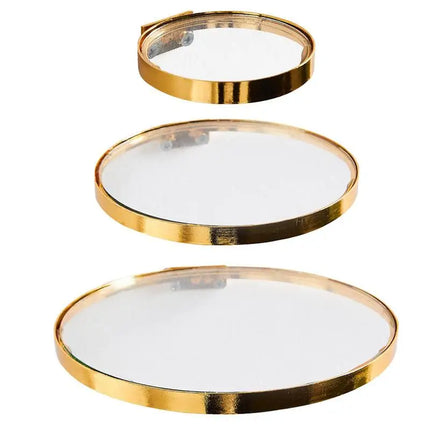 Glass Round Gold Edge Ledge Simple Flowers Wall Shelves Plant Pot Vase Ornaments Rack Wall Shelf Crafts Home Decoration