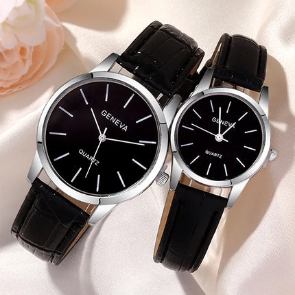 4pcs Minimalist Couple Watch for Male and Female Students, Casual and Fashionable Versatile Quartz Watch+couple Necklace