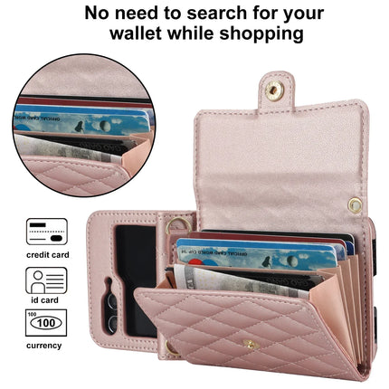 Crossbody Bag Fashion Leather Phone Case For Samsung Galaxy Z Flip 6 5 4 3 Flip5 Flip4 Flip3 5G Long Lanyard Wallet Card Cover