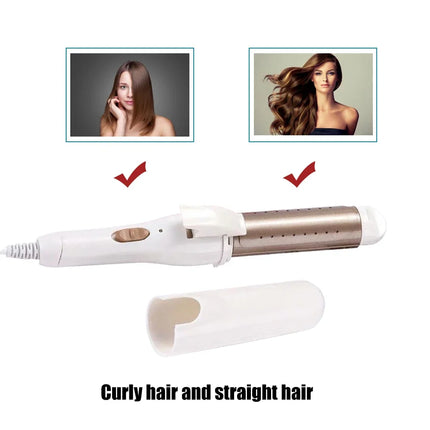 Electric Ceramic Curling Iron 2 in 1 Hair Curler Straightener Curls Wand Ceramic Curling Iron Fast Heating Hair Styling Tools