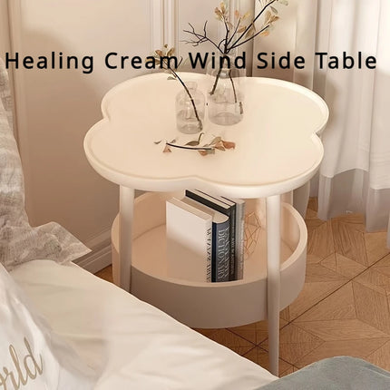 Bedside Table Cream Style Table Four Leaf Clover Modern Minimalist Bedroom Sofa Side Cabinet Storage Table Small Coffee Table