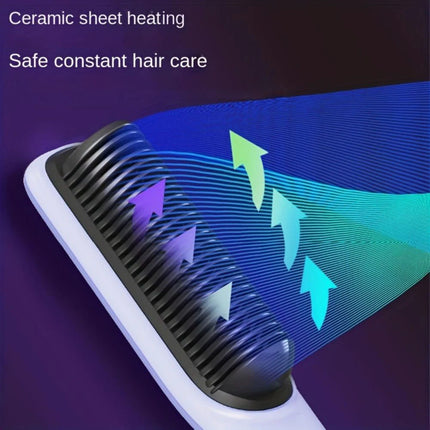 Professional Heating Comb Hair Straightener Brush Negative Ion,Not Hurt Hair Portable And  Heating Electric Straightening Brus