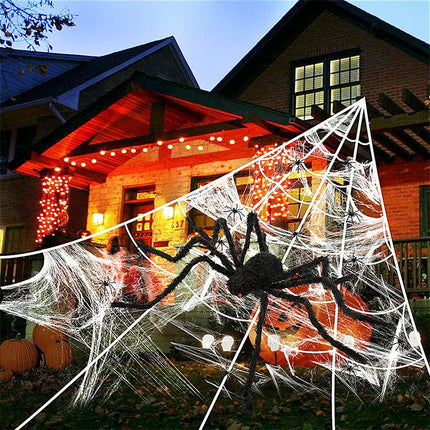 Halloween Spider Web Giant Stretchy Cobweb For Home Bar Haunted House Scary Prop Horror Yard Outdoor Halloween Party Decoration