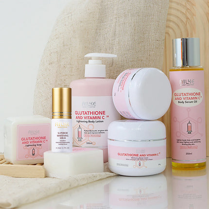 AILKE Brightening Skin Care Set, With Vitamin C, Glutathione, Deep Moisturizing, Smooth Soft Skin, Improve Skin Radiance