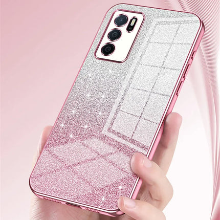 Gradient Glitter Plating Clear Phone Case For Samsung Galaxy A55 A35 A25 A15 A05 A05S A54 A34 A24 A14 A04s Soft Silicone Cover