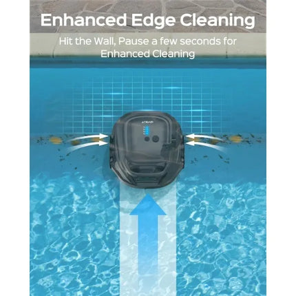 (New Upgraded) WYBOT A1 Cordless Robotic Pool Cleaner, Automatic Pool Vacuum with 120 Mins, Double Filters, LED Indicator