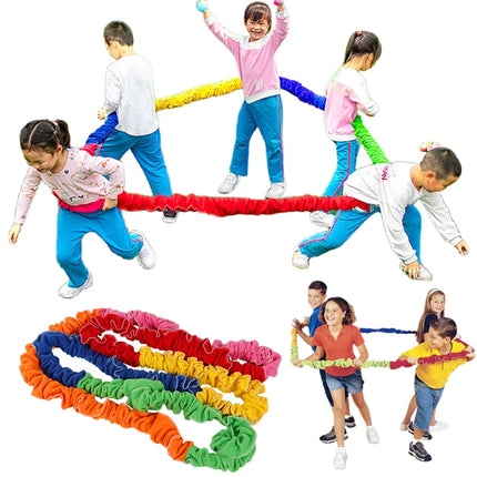 Kindergarten Outdoor Team Cooperation Sport Toys Training Equipment Elasticity Rope Loop Southeast Northwest Running Kids Game